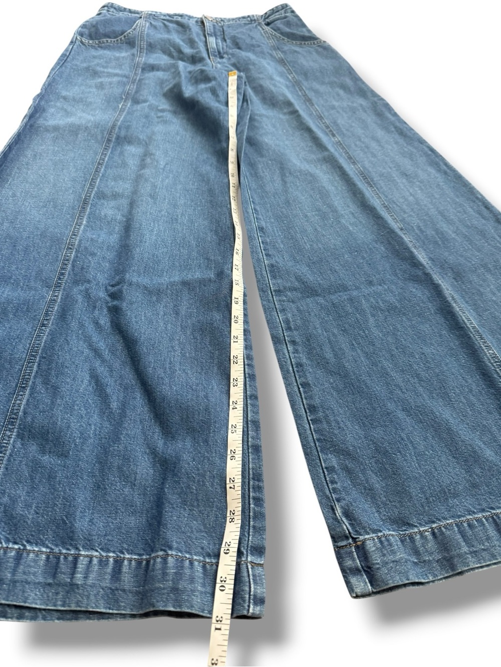 TWP Dancing In The Dark Wide-Leg Cotton Linen Jeans Vintage Wash Size 30 - Picture 13 of 16